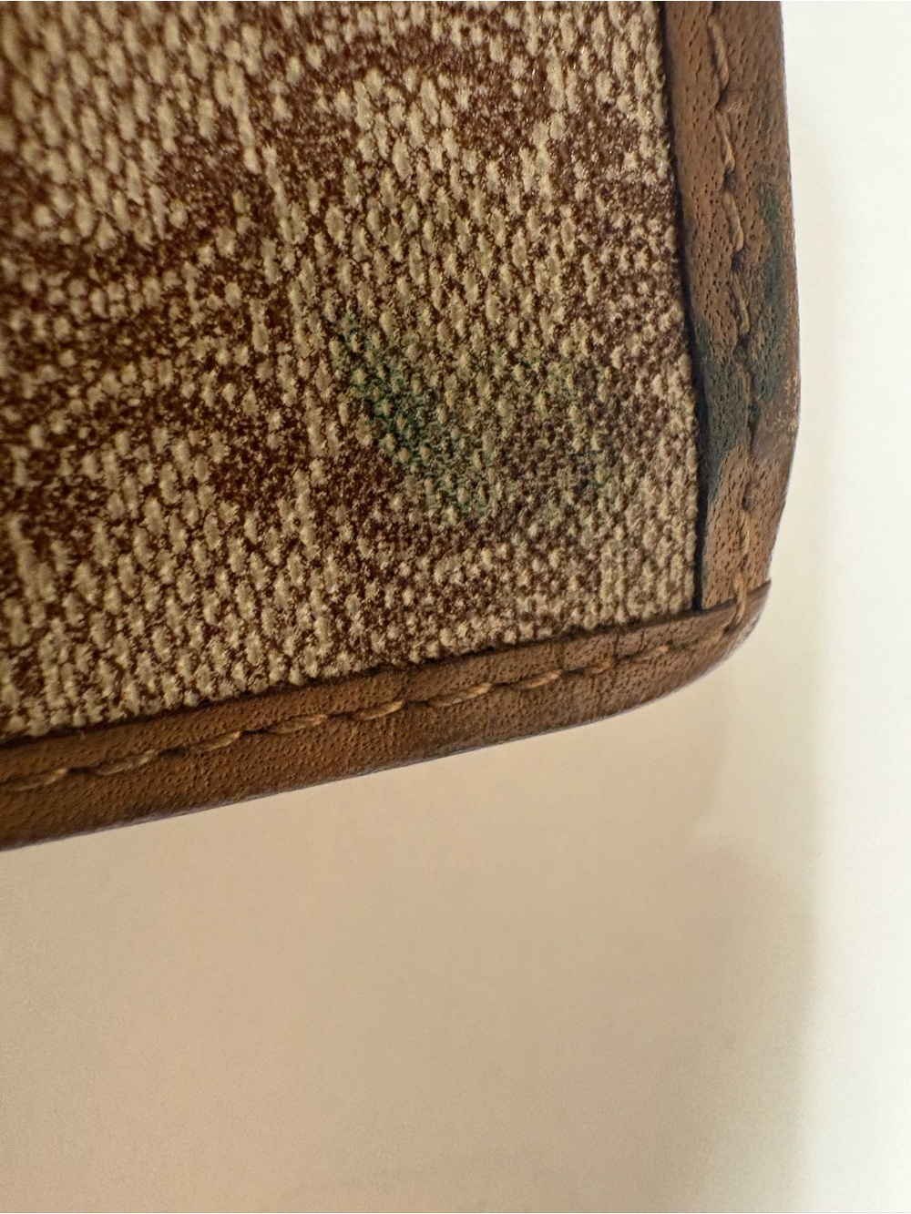 Vintage Celine MacadamMonogram Long Wallet Clutch Tan Leather TriompheMade Italy - Picture 9 of 14